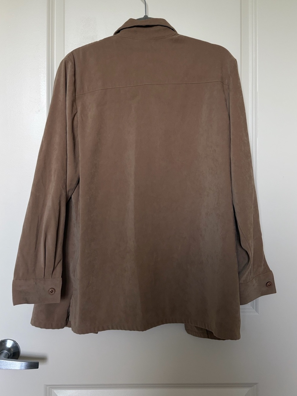 Sag Harbor Men's Suede Button-Front Jacket - Brown - Picture 4 of 6